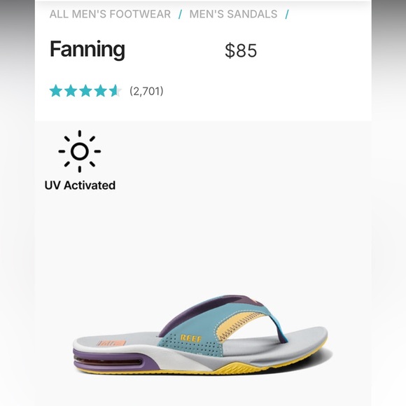 Reef- Mick Fanning Sandals- Bottle Opener FlipFlop- Men 9- Turquoise/Pink/Navy - Picture 8 of 11